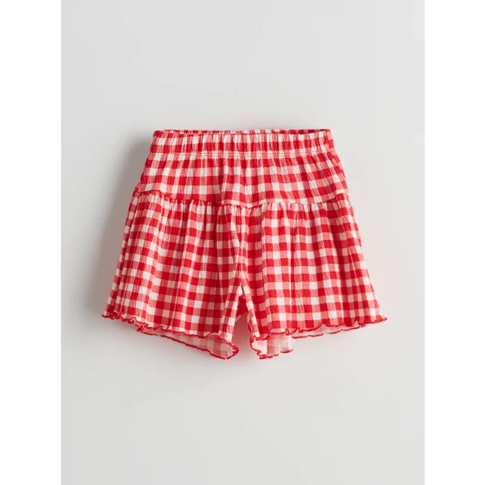 LCW Kids KIRMIZI Ekose Kız Çocuk Bluz ve Şort 2li