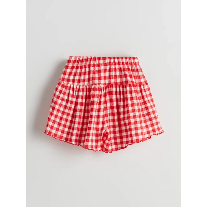 LCW Kids KIRMIZI Ekose Kız Çocuk Bluz ve Şort 2li