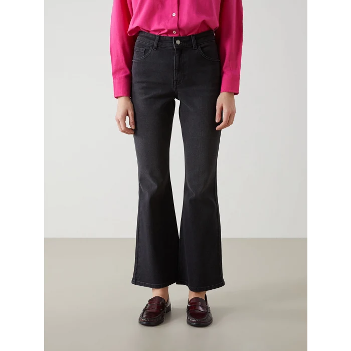 LCW Jeans GRİ Mars Flare Kadın Jean Pantolon