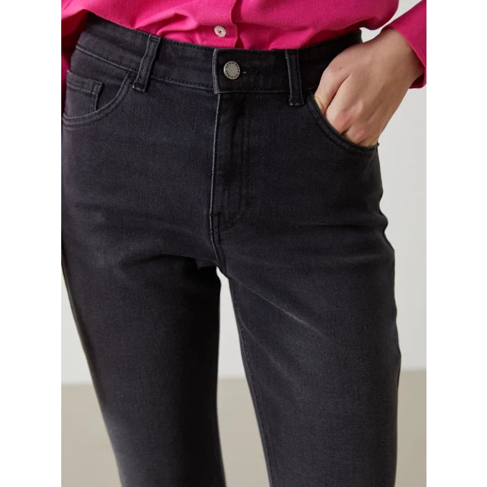 LCW Jeans GRİ Mars Flare Kadın Jean Pantolon