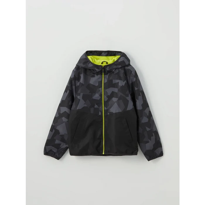 LCW Kids SİYAH Kapüşonlu Erkek Çocuk Mont