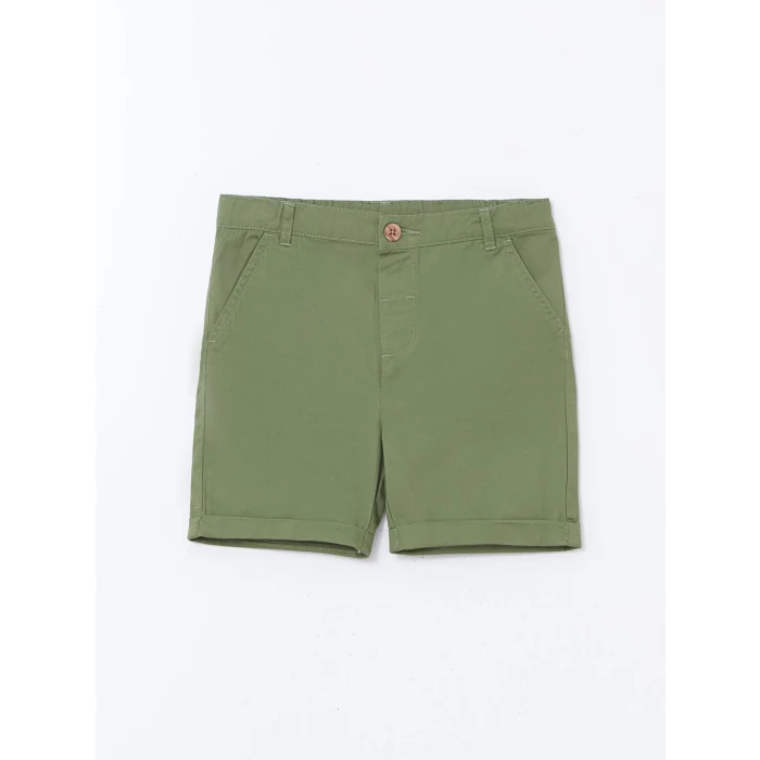 LCW Kids BEJ Baskılı Pamuklu Erkek Çocuk Gömlek ve Şort 2li