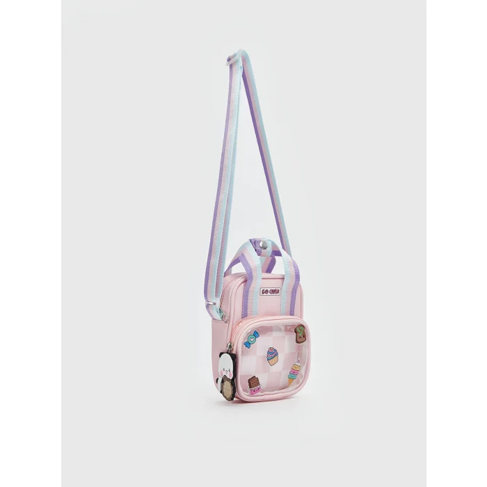 LCW ACCESSORIES PEMBE Baskılı Kız Çocuk Omuz Çantası