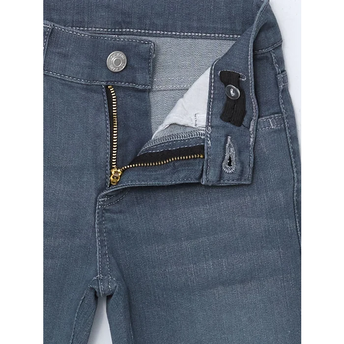 LCW Kids GRİ Beli Ayarlanabilir Lastikli Erkek Çocuk Jean Pantolon