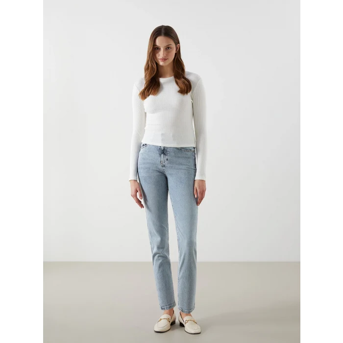 LCW Jeans İNDİGO Mom Fit Kadın Jean Pantolon