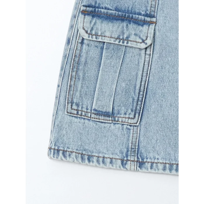 LCW Kids MAVİ Kız Çocuk Kargo Jean Etek