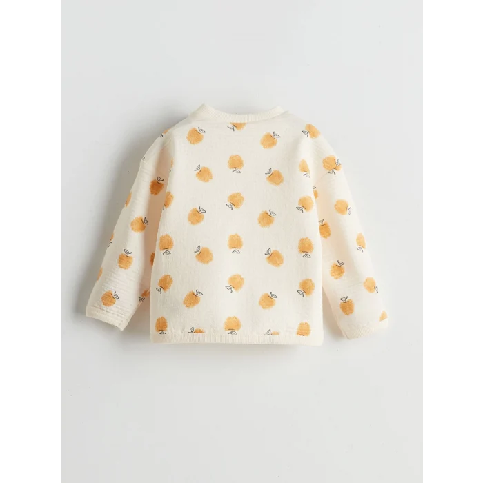 LCW Kids BEJ Bisiklet Yaka Baskılı Kız Çocuk Sweatshirt ve Eşofman Alt 2li