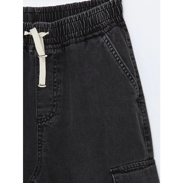 LCW Kids ANTRASİT Beli Lastikli Erkek Çocuk Kargo Jean Pantolon