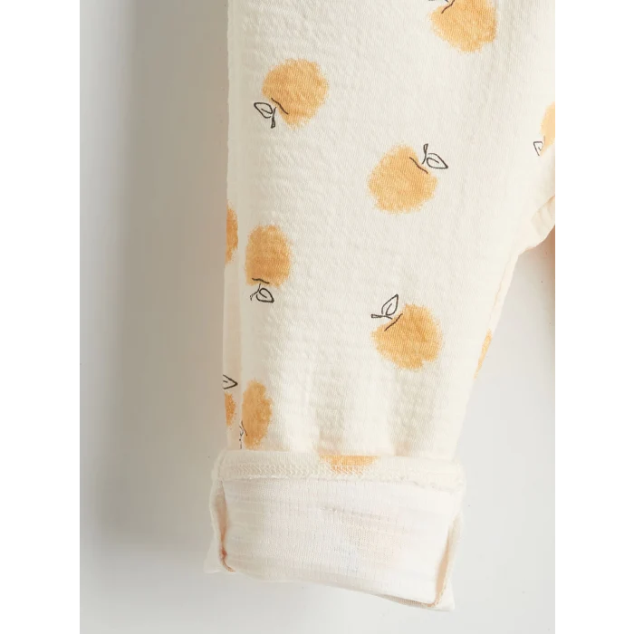 LCW Kids BEJ Bisiklet Yaka Baskılı Kız Çocuk Sweatshirt ve Eşofman Alt 2li