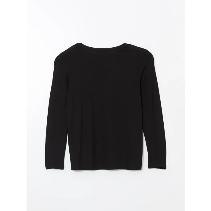 LCW Grace SİYAH Bisiklet Yaka Taşlı Kadın Bluz