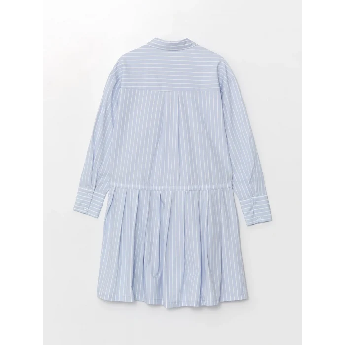 XSIDE MAVİ Gömlek Yaka Çizgili Kadın Elbise