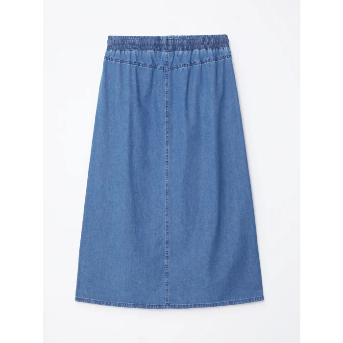 LCW Grace MAVİ Beli Lastikli Kadın Jean Etek