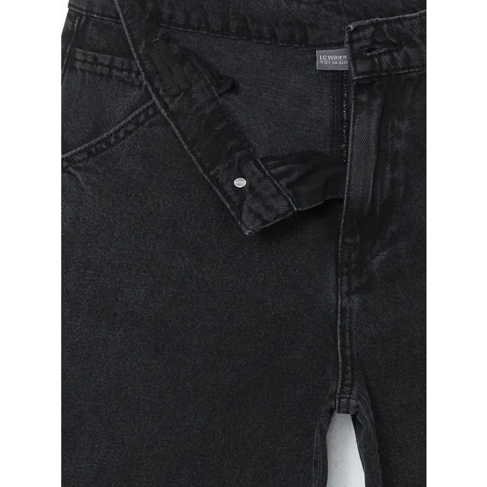 LCW Kids SİYAH Beli Ayarlanabilir Lastikli Erkek Çocuk Jean Pantolon