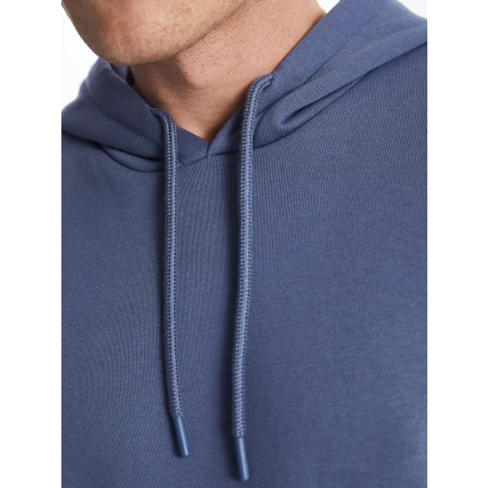 LCW Casual İNDİGO Uzun Kollu Erkek Kalın Hoodie