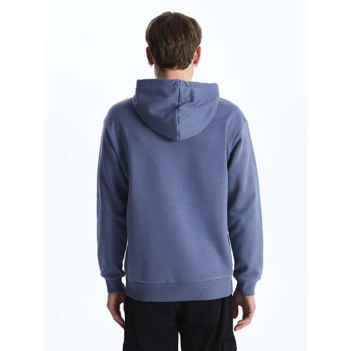 LCW Casual İNDİGO Uzun Kollu Erkek Kalın Hoodie