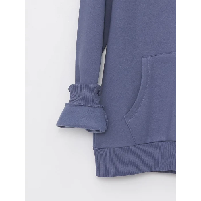 LCW Casual İNDİGO Uzun Kollu Erkek Kalın Hoodie