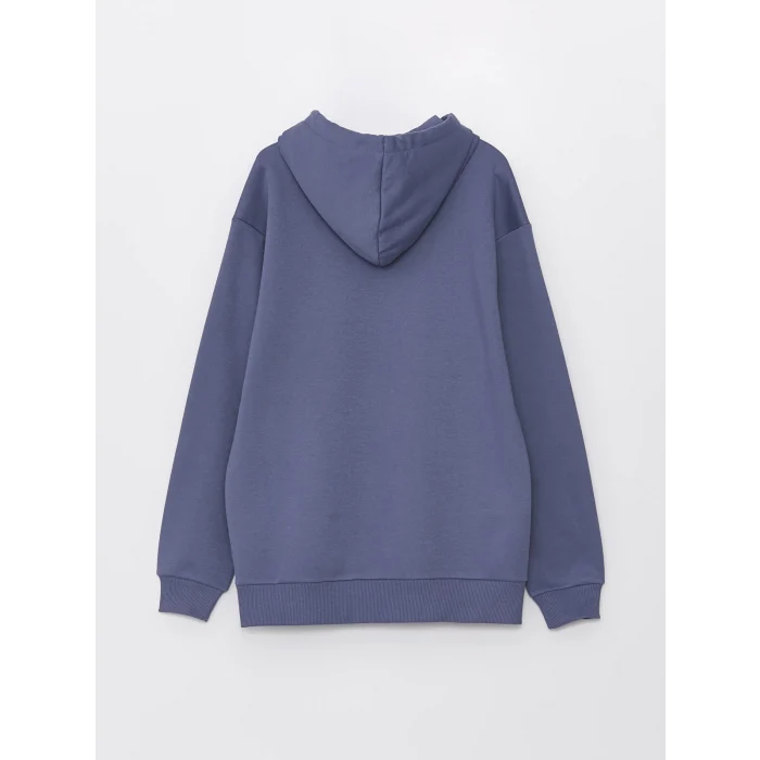 LCW Casual İNDİGO Uzun Kollu Erkek Kalın Hoodie