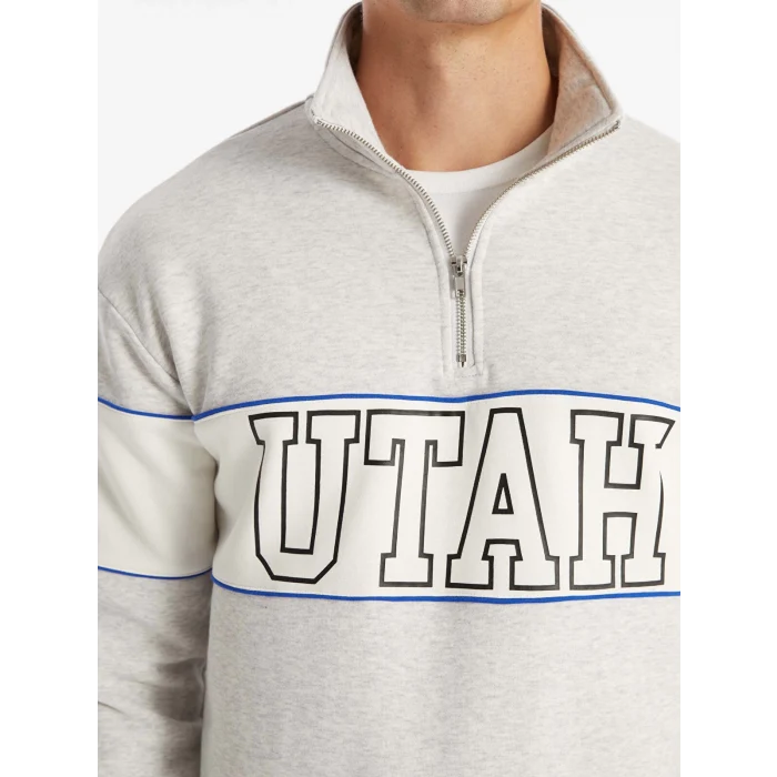 LCW Casual BEYAZ Dik Yaka Uzun Kollu Baskılı Erkek Kalın Sweatshirt