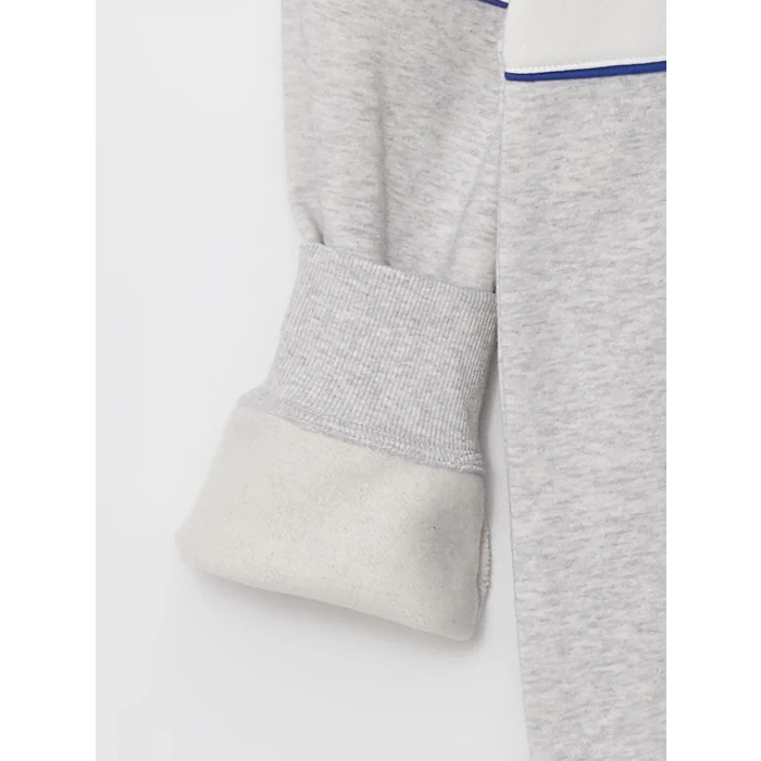 LCW Casual BEYAZ Dik Yaka Uzun Kollu Baskılı Erkek Kalın Sweatshirt