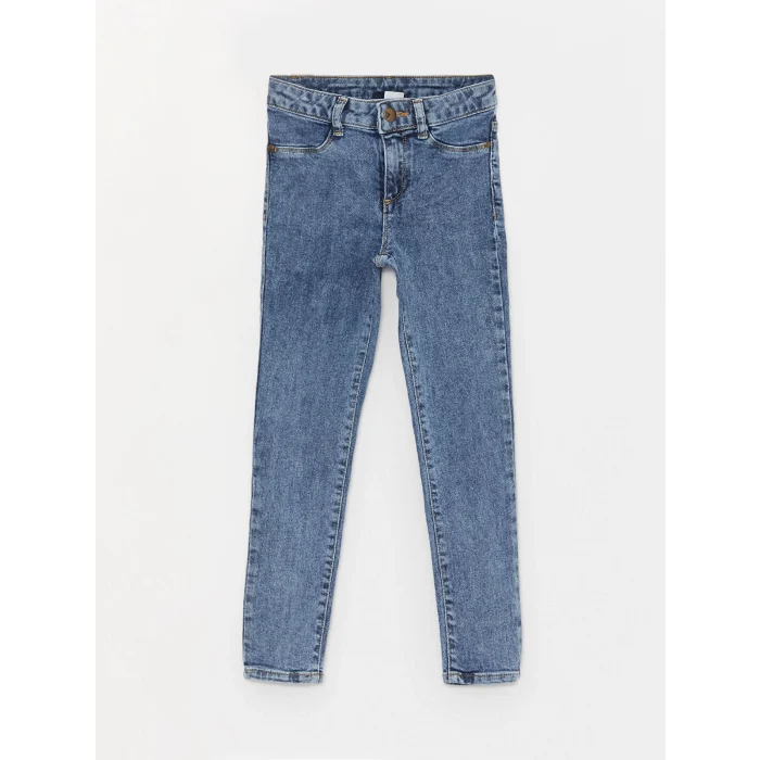 LCW Kids MAVİ Skinny Fit Kız Çocuk Jean Pantolon