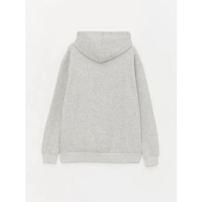 LCW Casual GRİ Uzun Kollu Baskılı Erkek Kalın Hoodie