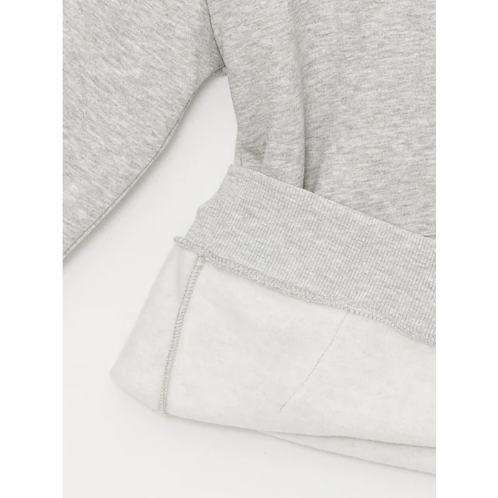 LCW Casual GRİ Uzun Kollu Baskılı Erkek Kalın Hoodie