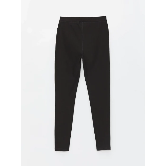 LCW Kids SİYAH Beli Lastikli Basic Kız Çocuk Tayt Pantolon