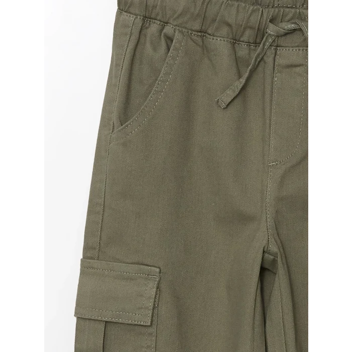 LCW Kids HAKİ Beli Lastikli Kız Çocuk Kargo Jogger Pantolon