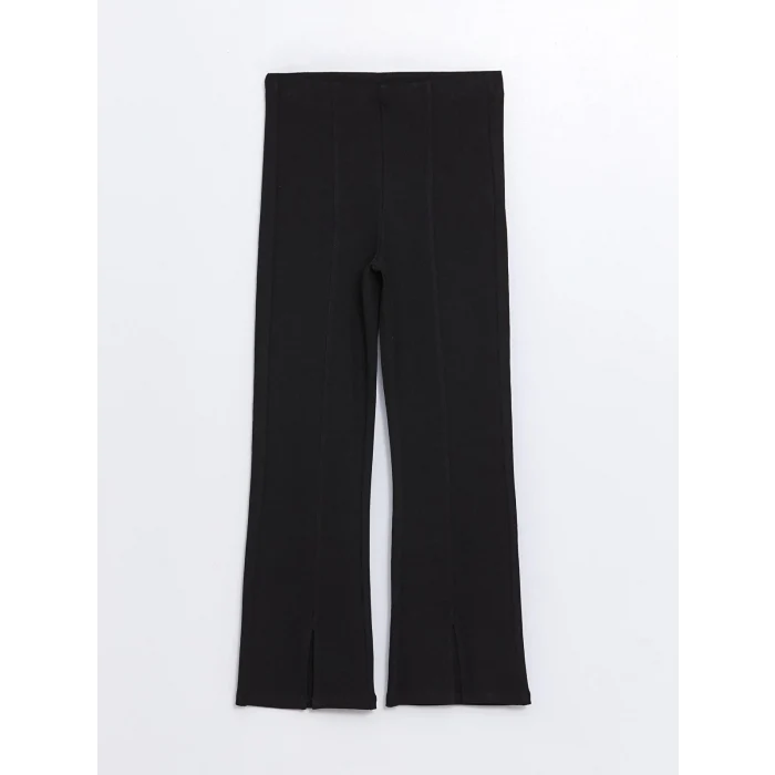 LCW Kids SİYAH Beli Lastikli İspanyol Paça Kız Çocuk Tayt