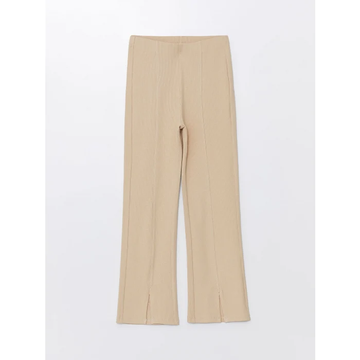 LCW Kids BEJ Beli Lastikli İspanyol Paça Kız Çocuk Tayt