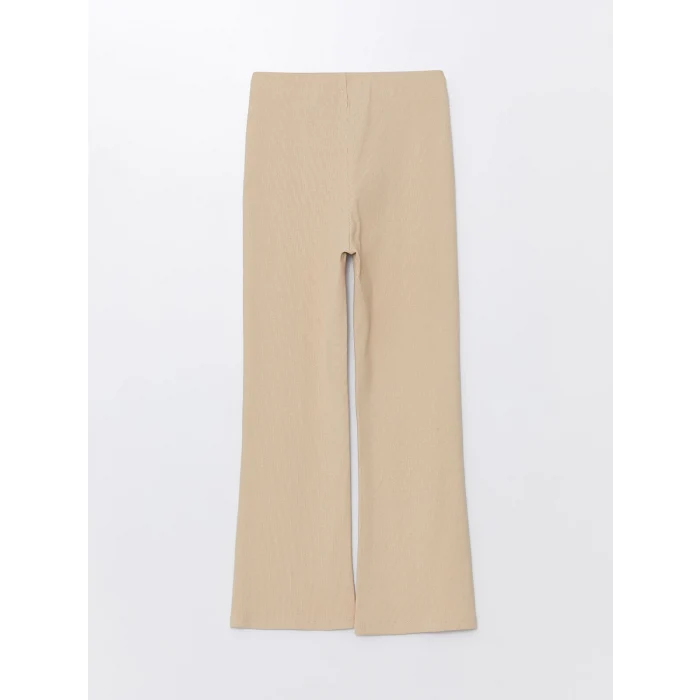 LCW Kids BEJ Beli Lastikli İspanyol Paça Kız Çocuk Tayt