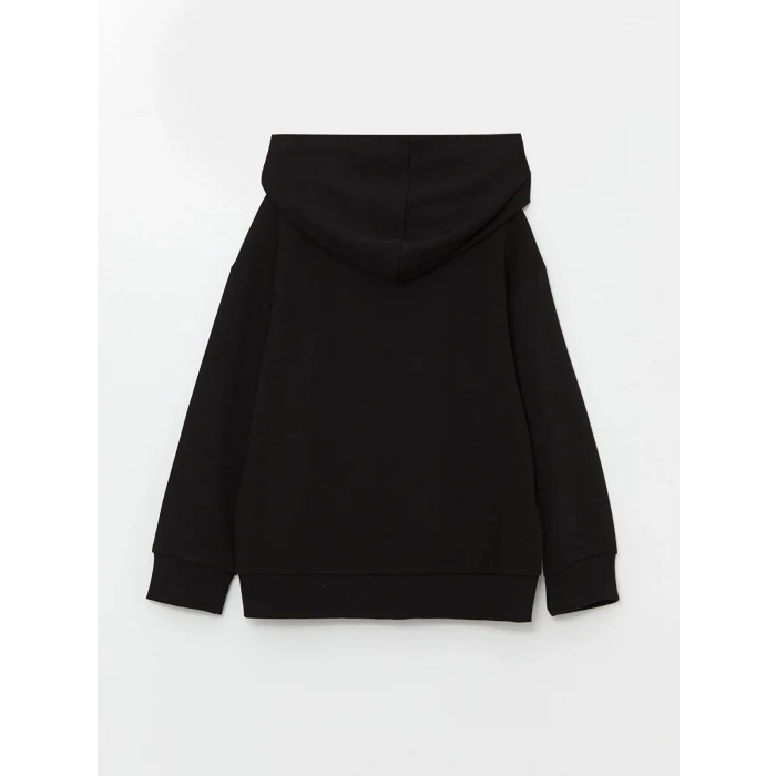 LCW Kids SİYAH Kapüşonlu Baskılı Kız Çocuk Sweatshirt