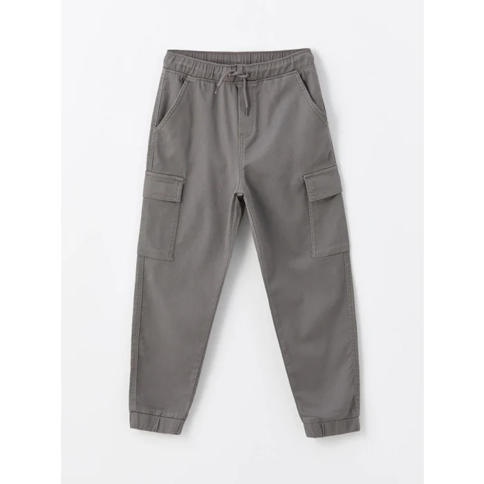 LCW Kids GRİ Beli Lastikli Erkek Çocuk Kargo Jogger Pantolon