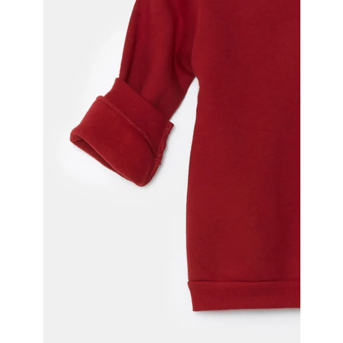 LCW Kids KIRMIZI Bisiklet Yaka Uzun Kollu Çiçekli Kız Çocuk Bluz ve Tayt 2li Takım