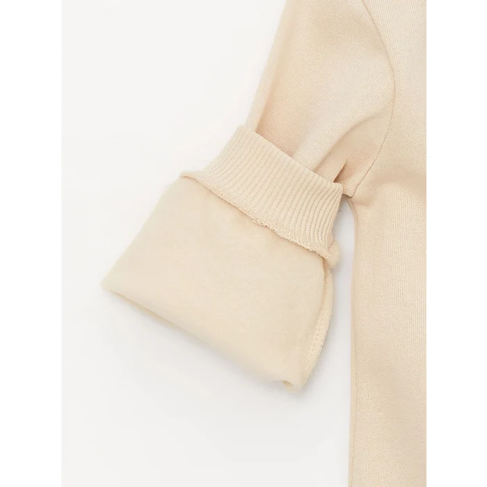 LCW baby BEJ Bebe Yaka Kız Bebek Sweatshirt ve Tayt 2li Takım