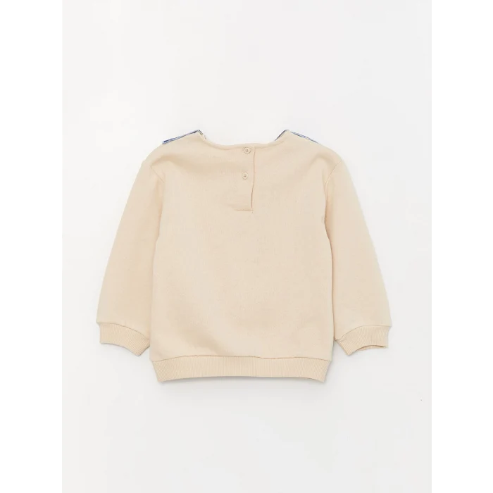 LCW baby BEJ Bebe Yaka Kız Bebek Sweatshirt ve Tayt 2li Takım