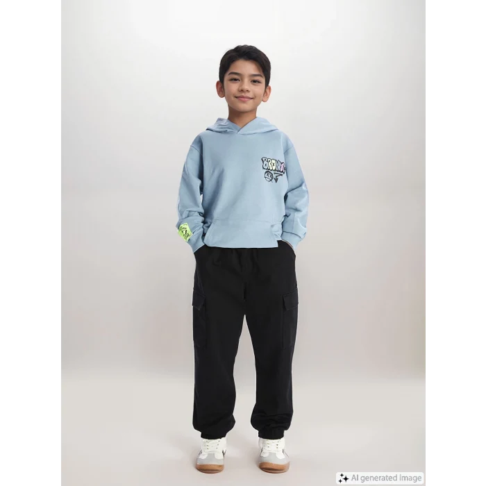 LCW Kids SİYAH Beli Lastikli Erkek Çocuk Kargo Jogger Pantolon
