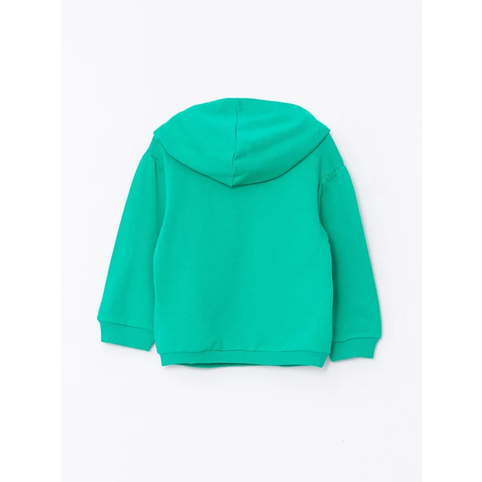 LCW baby YEŞİL Kapüşonlu Uzun Kollu Basic Kız Bebek Sweatshirt ve Pantolon 2li Takım