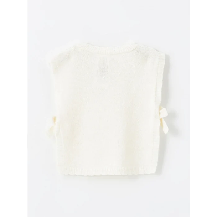 LCW Kids PEMBE Bisiklet Yaka Ekose Kız Çocuk Elbise ve Süveter 2li Takım