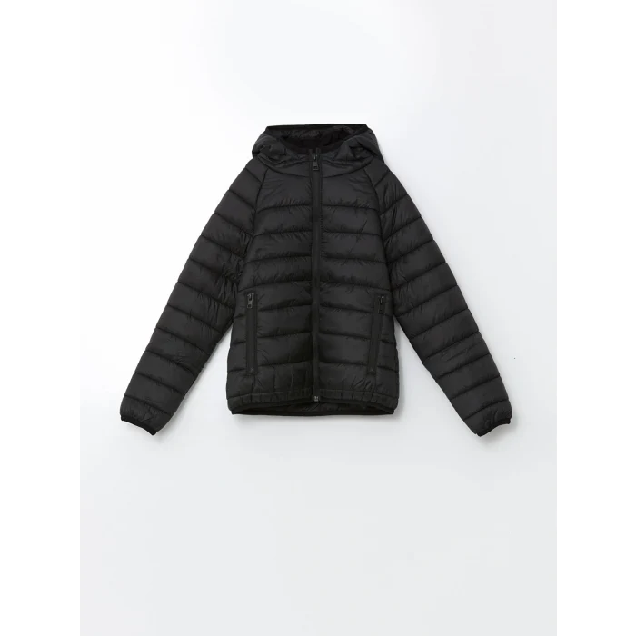 LCW Kids SİYAH Kapüşonlu Erkek Çocuk Şişme Mont