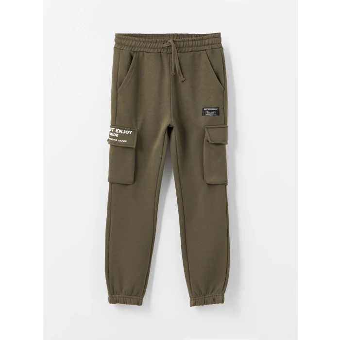LCW Kids HAKİ Beli Lastikli Erkek Çocuk Kalın Jogger Eşofman Altı