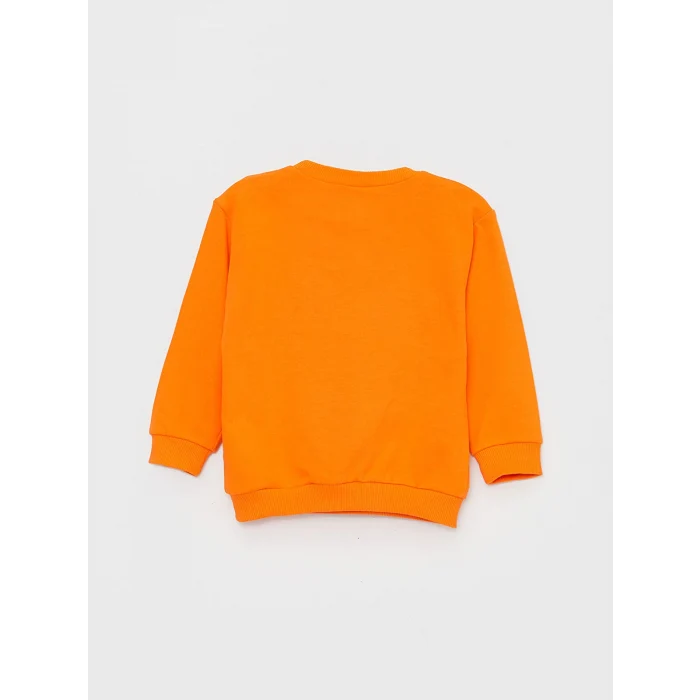 LCW baby TURUNCU Bisiklet Yaka Uzun Kollu Baskılı Erkek Bebek Sweatshirt ve Pantolon 2li Takım