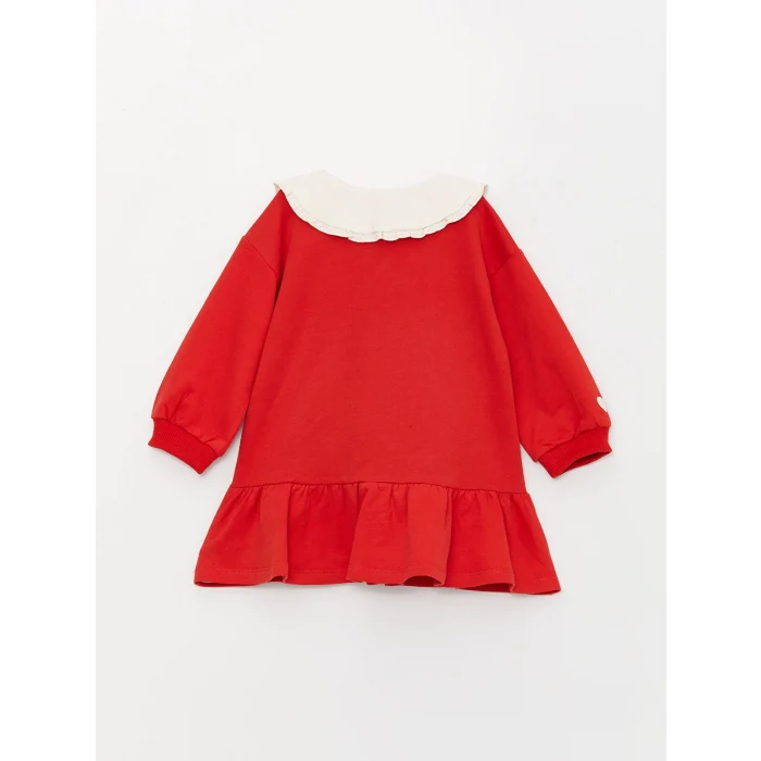 Linalin by Pelin Akil KIRMIZI Bebe Yaka Kız Bebek Elbise