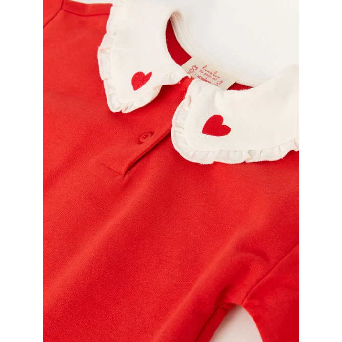 Linalin by Pelin Akil KIRMIZI Bebe Yaka Kız Bebek Elbise