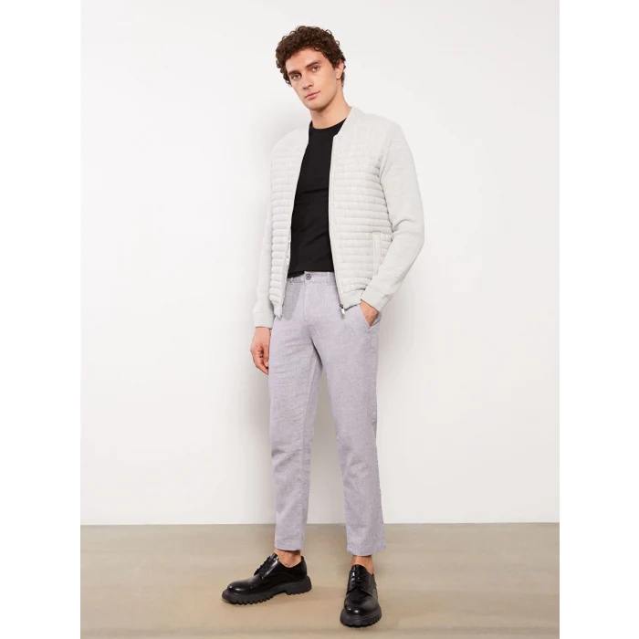 LCWAIKIKI Classic GRİ Standart Kalıp Kolej Yaka Erkek Triko Mont