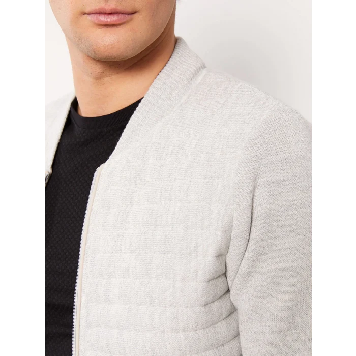 LCWAIKIKI Classic GRİ Standart Kalıp Kolej Yaka Erkek Triko Mont