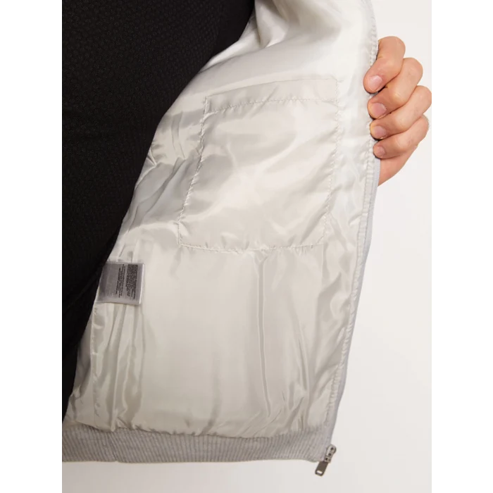 LCWAIKIKI Classic GRİ Standart Kalıp Kolej Yaka Erkek Triko Mont