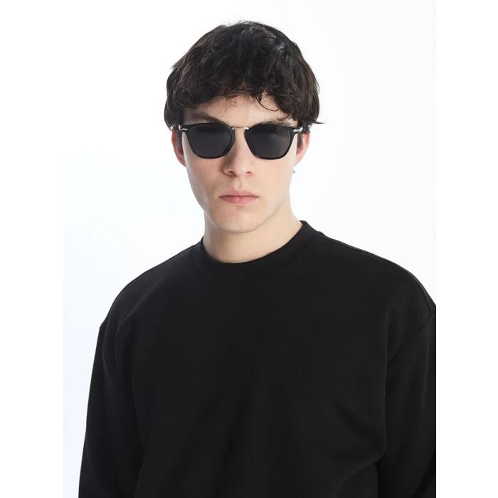 LCW Casual SİYAH Bisiklet Yaka Uzun Kollu Erkek Kalın Sweatshirt