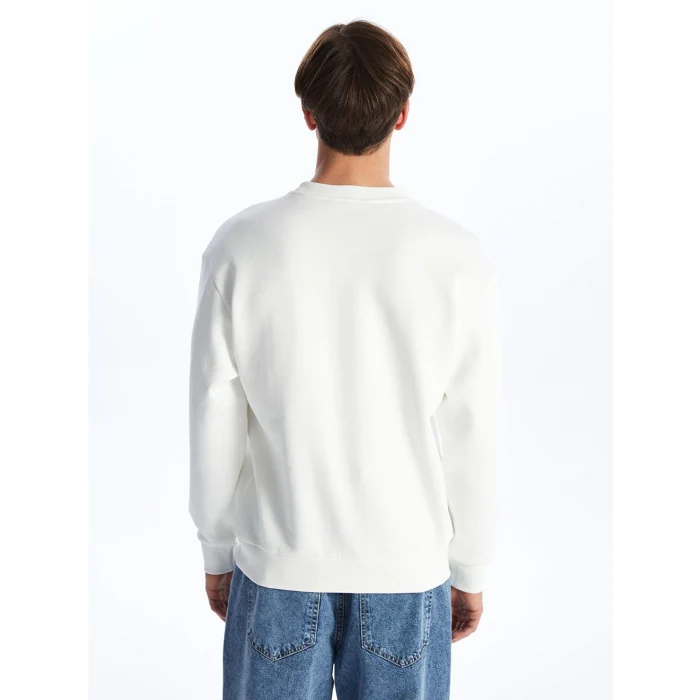 LCW Casual EKRU Bisiklet Yaka Uzun Kollu Erkek Kalın Sweatshirt