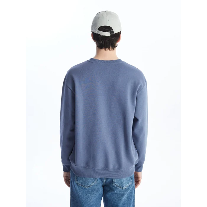 LCW Casual İNDİGO Bisiklet Yaka Uzun Kollu Erkek Kalın Sweatshirt